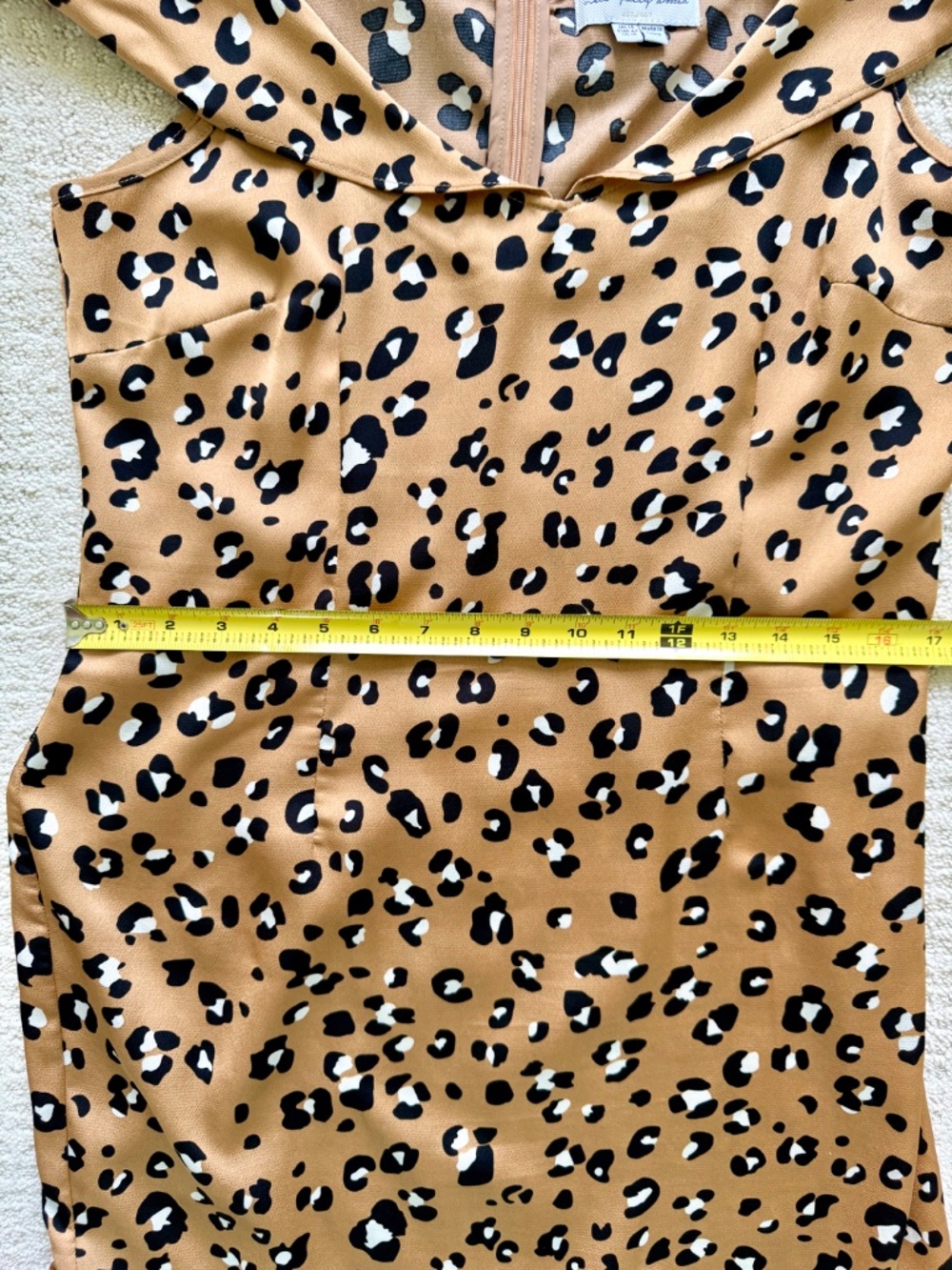 NEVER FULLY DRESSED | Leopard Print Cold Shoulder Ruffle Hem Midi Dress Sz 10 - Picture 4 of 9